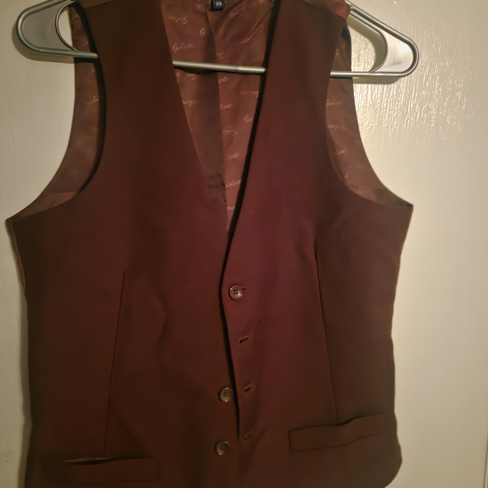 Burgundy Button-Up Vest